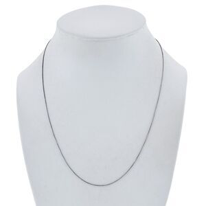 Estate Italy AGI Sterling Silver 925 0.7mm Box Chain Link Necklace 18"